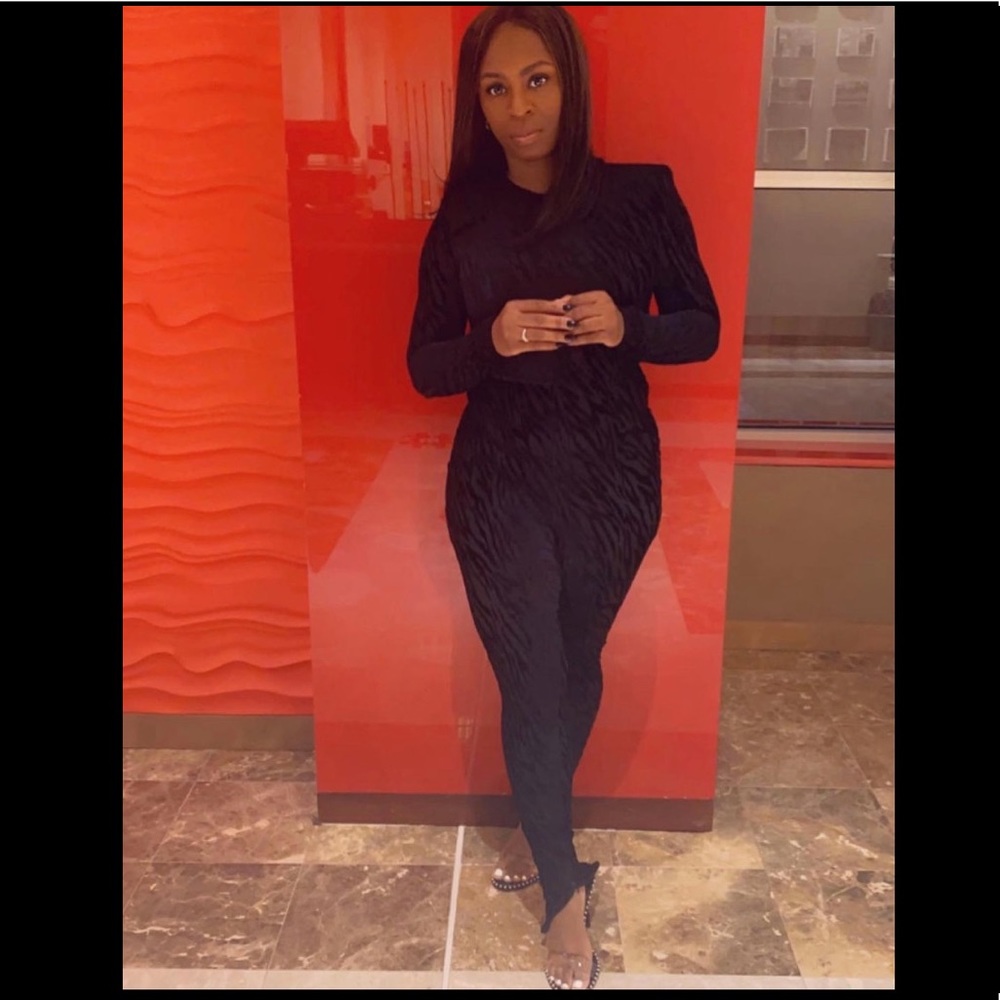 Black suede jumpsuit - Picture 2 of 4